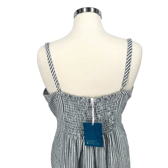 Market & Spruce Striped Maxi Sun Dress Blue White Size 2X NWT - Picture 7 of 11